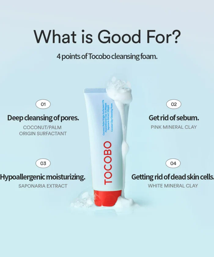 Tocobo Coconut Clay Cleansing Foam - 150ml - Image 2