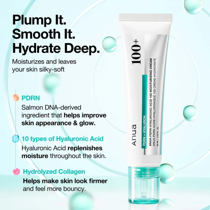 ANUA PDRN HYALURONIC ACID 100 MOISTURE CREAM - 60ml - Image 2